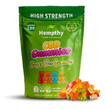 Load image into Gallery viewer, Hempthy sugarfree 1000mg high strength cbd gummies food supplement
