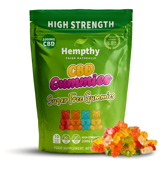 Hempthy sugarfree 1000mg high strength cbd gummies food supplement