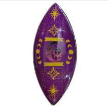 Load image into Gallery viewer, Incense holder enamel bowl purple moon and star 90s aesthetic boho moon phase design