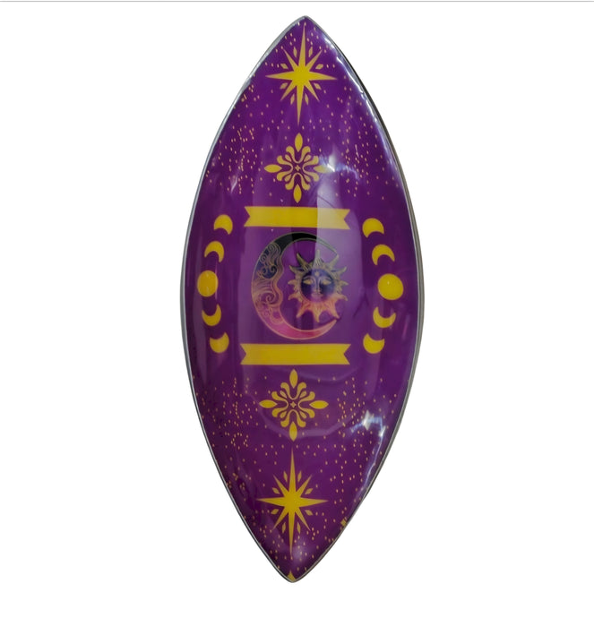 Incense holder enamel bowl purple moon and star 90s aesthetic boho moon phase design