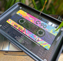 Load image into Gallery viewer, Retro cassette rolling tray stash tin headshop grunge 90s aesthetic