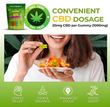 Load image into Gallery viewer, Hempthy sugarfree 1000mg high strength cbd gummies food supplement