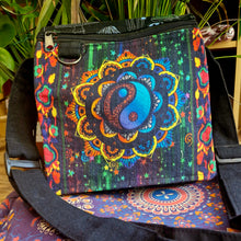 Load image into Gallery viewer, Mandala yingyang black shoulder bag