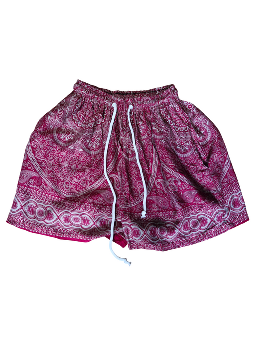Red Sari shorts
