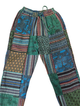 Load image into Gallery viewer, Green gheri stonewash patch cotton trouser