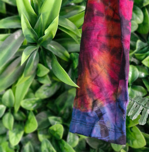 Tie dye long sleeve hooded crop top festival wear hippy alternative clothing