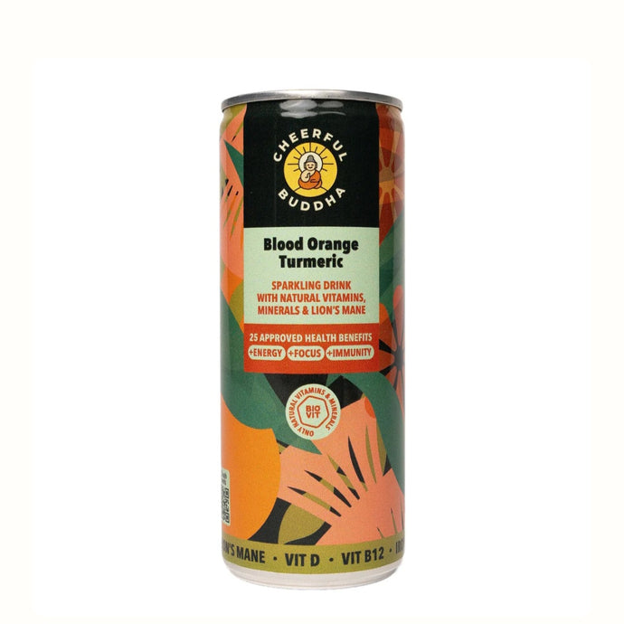 Blood Orange & Turmeric Functional Sparkling Drink – Natural Vitamins & Lion’s Mane