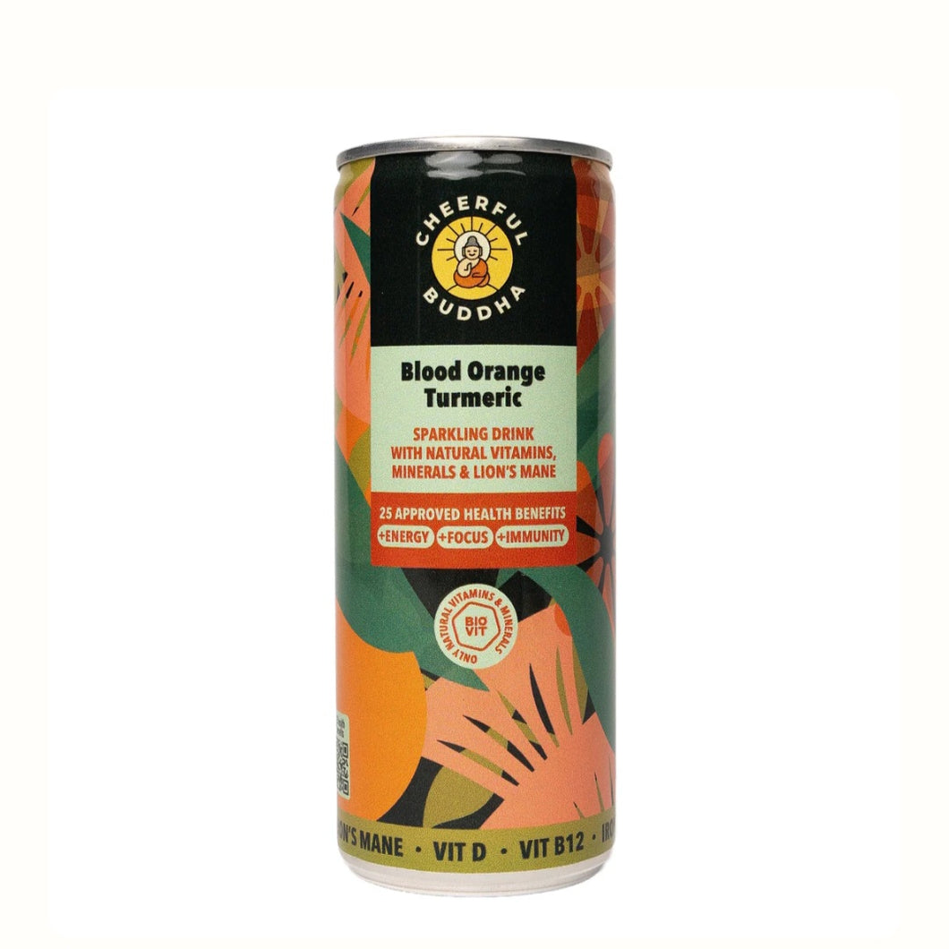 Blood Orange & Turmeric Functional Sparkling Drink – Natural Vitamins & Lion’s Mane