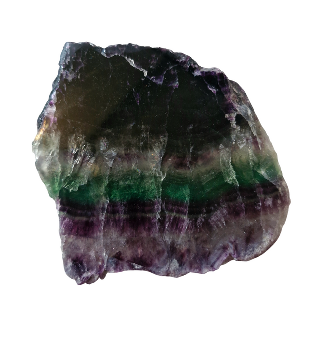 Rainbow fluorite slab