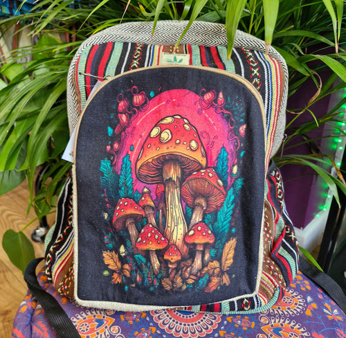 Mushroom backpack rucksack festival hippy bag mushroom gift psychedelic 