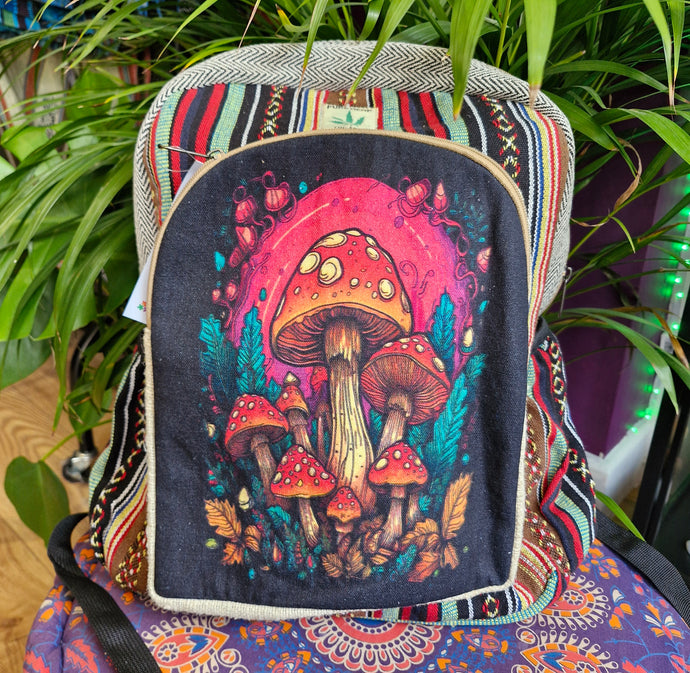 Mushroom backpack rucksack festival hippy bag mushroom gift psychedelic 