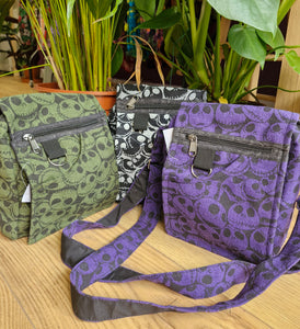 Skull satchel hemp bag hippy festival bag