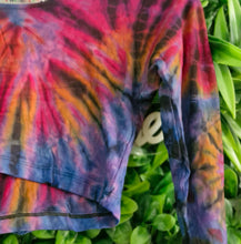 Load image into Gallery viewer, Tie dye long sleeve hooded crop top festival wear hippy alternative clothing