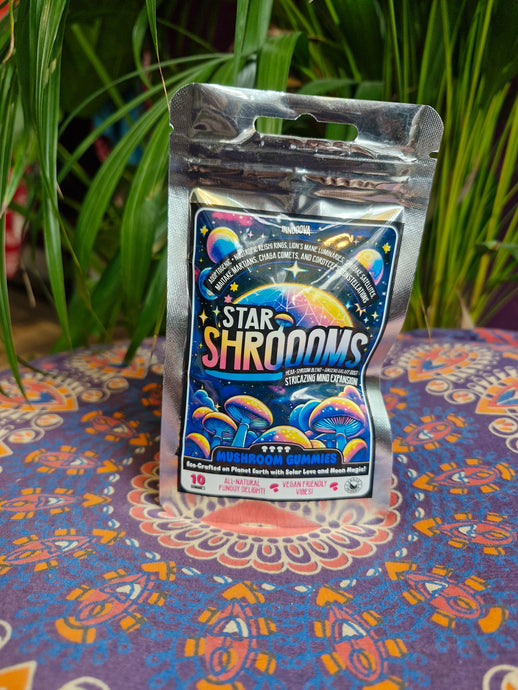 Star shrooms mushroom gummies vegan food supplement chaga lionsmane reishi cordyceps maitake shiitake nootropics