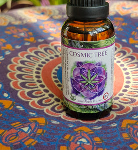 Cosmic tree cbd oil broad spectrum Cherry mint apple vegan anxiety pain relief 100% natural 0%thc food supplement