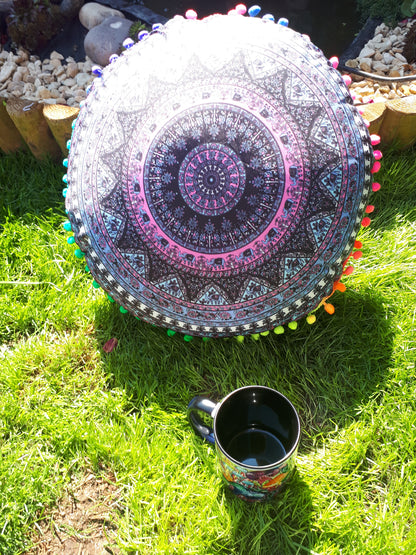 Meditation cushion mandala design