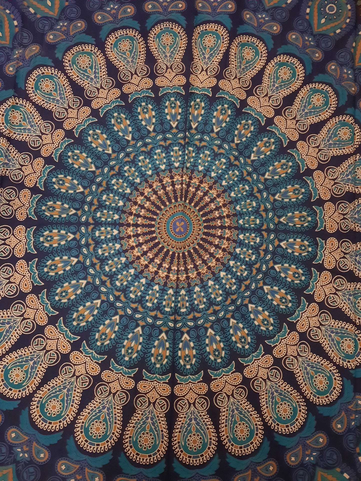 Peacock mandala indian tapestry, throw, double bedspread