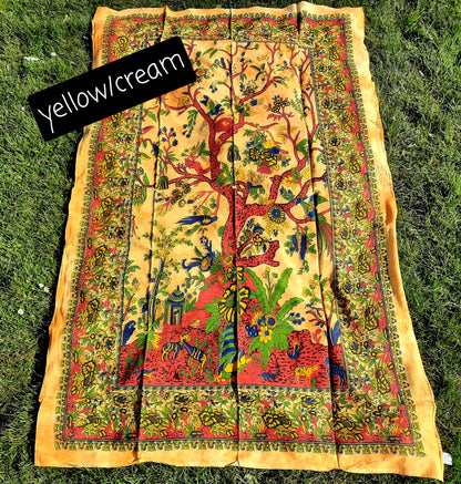 Tree of life single bedspread throw , 100% cotton, indian tapestry