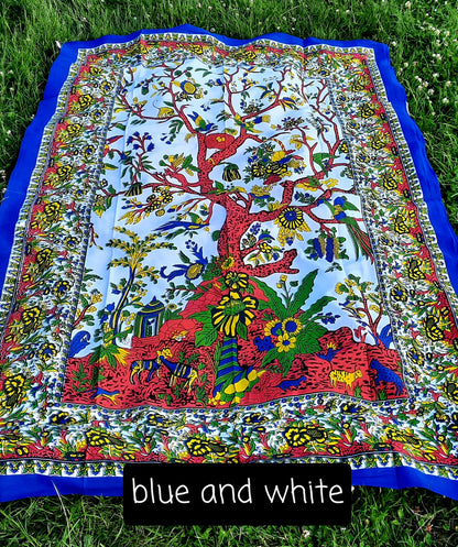 Tree of life single bedspread throw , 100% cotton, indian tapestry