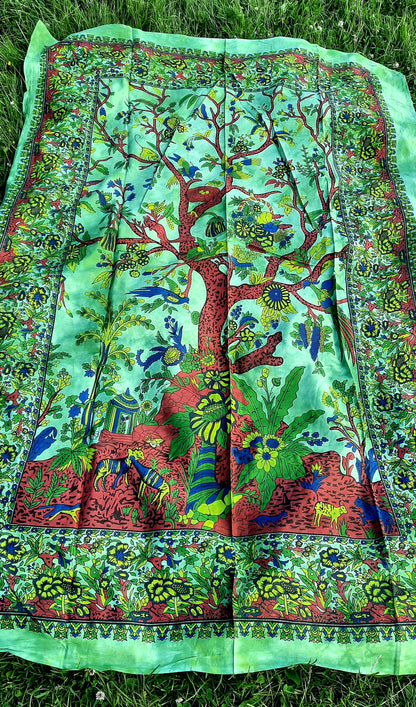 Tree of life single bedspread throw , 100% cotton, indian tapestry