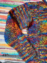 Load image into Gallery viewer, Unisex rainbow jumper 100% wool hippy jumper little kathmandu gheri festival fashion