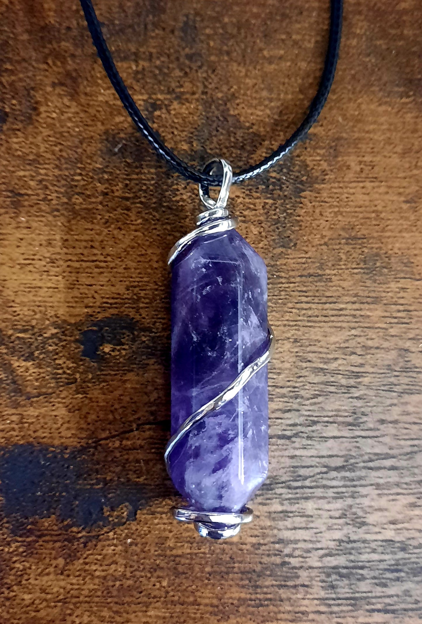 Amethyst wand necklace