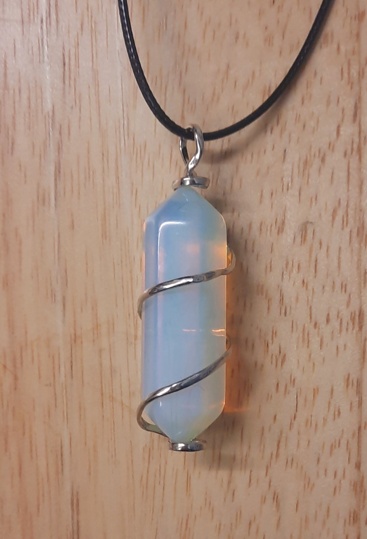Opalite wand crystal necklace