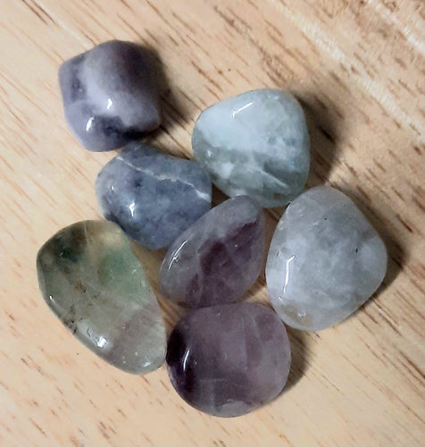 Rainbow fluorite polished tumblestones crystals