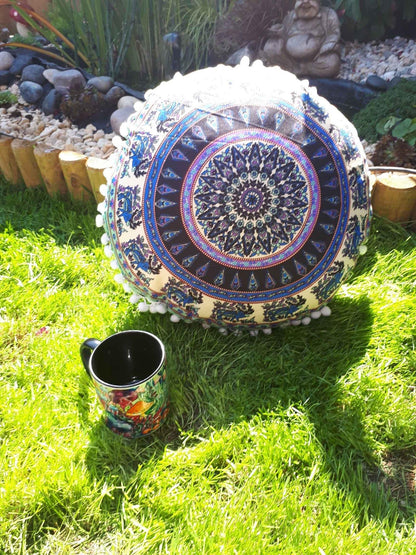 Meditation cushion mandala design