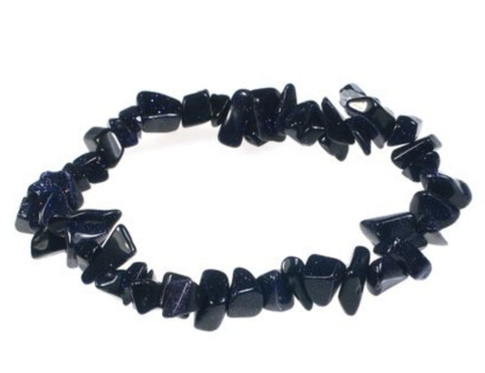 Blue goldstone gemchip bracelet throat chakra gift crystals