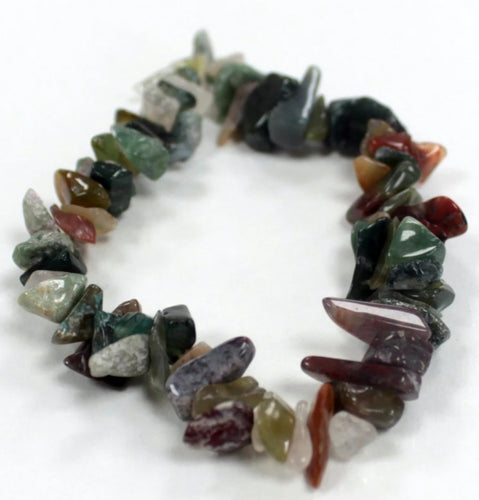 Moss agate gemchip crystal bracelet. Heart chakra gift. Gemini gift virgo gift  zodiac gift