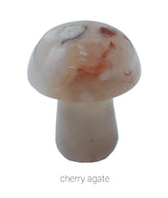 Load image into Gallery viewer, Cherry agate gemstone mushroom carving