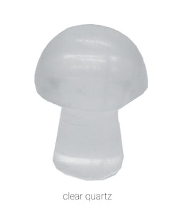 Clear quartz gemstone mushroom carving