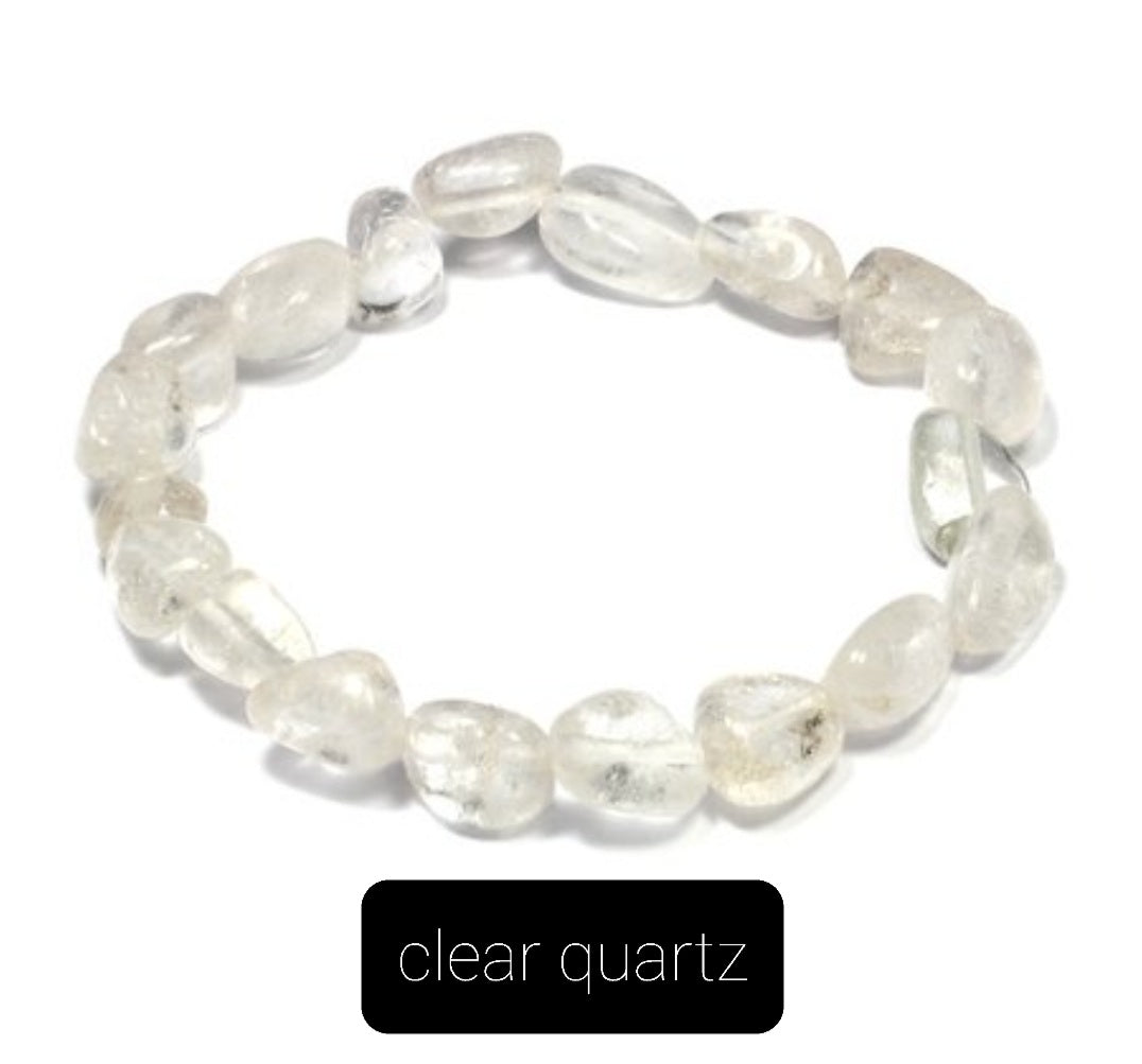 Polished tumblestone crystal bracelet (choose which crystal)
