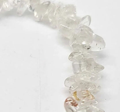 Clear quartz gemstone chip bracelet
