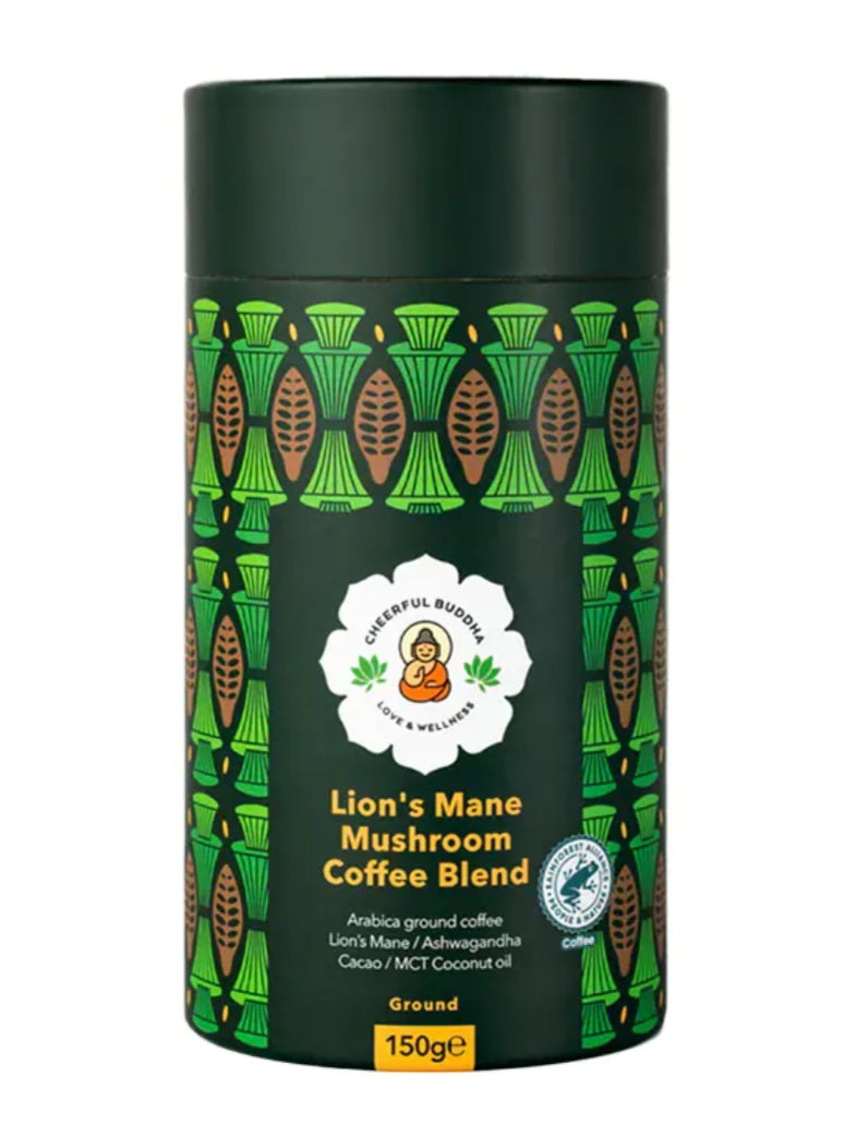 Lions mane mushroom coffee blend cheerful buddha
