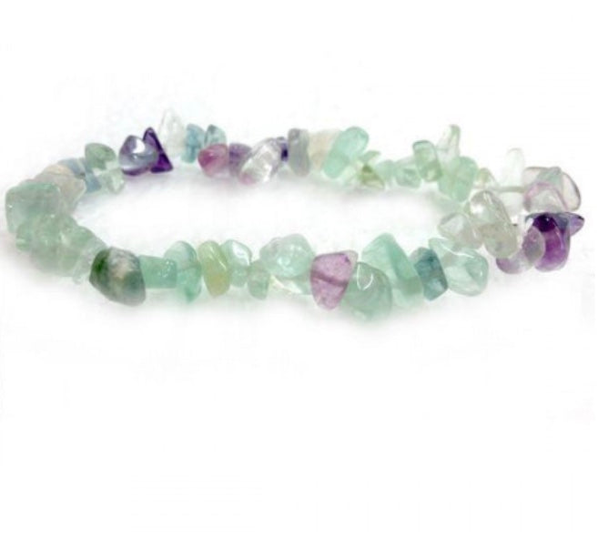 Rainbow fluorite gemchip bracelet