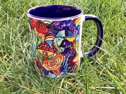 Mushroom art mug