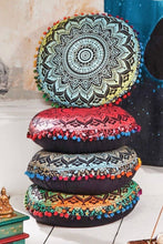 Load image into Gallery viewer, Rainbow Meditation cushion from india. (Fairtrade item)