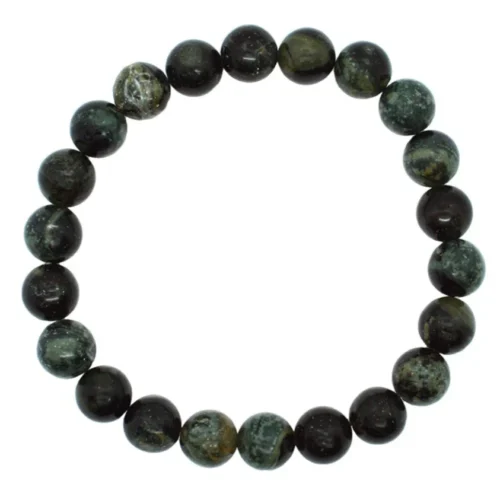 Kambaba jasper 8mm beaded crystal bracelet