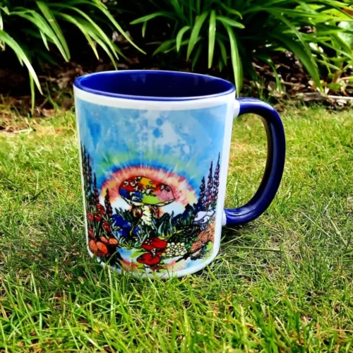 Rainbow Mushroom art mug