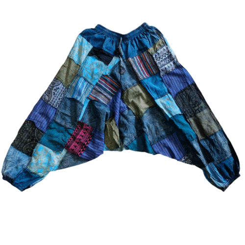 Blue Patchwork Harem Trousers