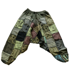 Green Patchwork Harem Trousers