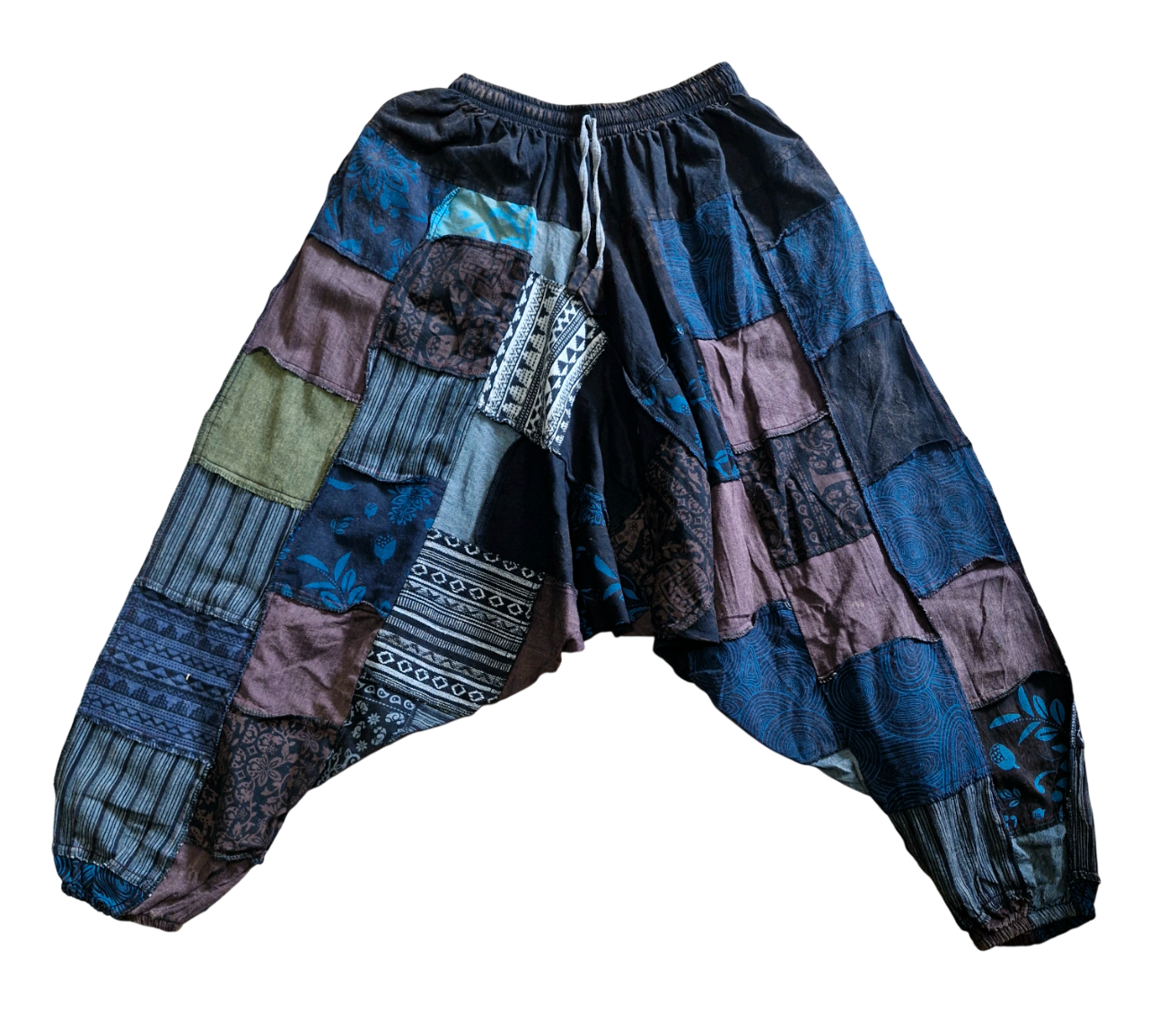 Black Patchwork Harem Trousers Black Patchwork Harem Trousers