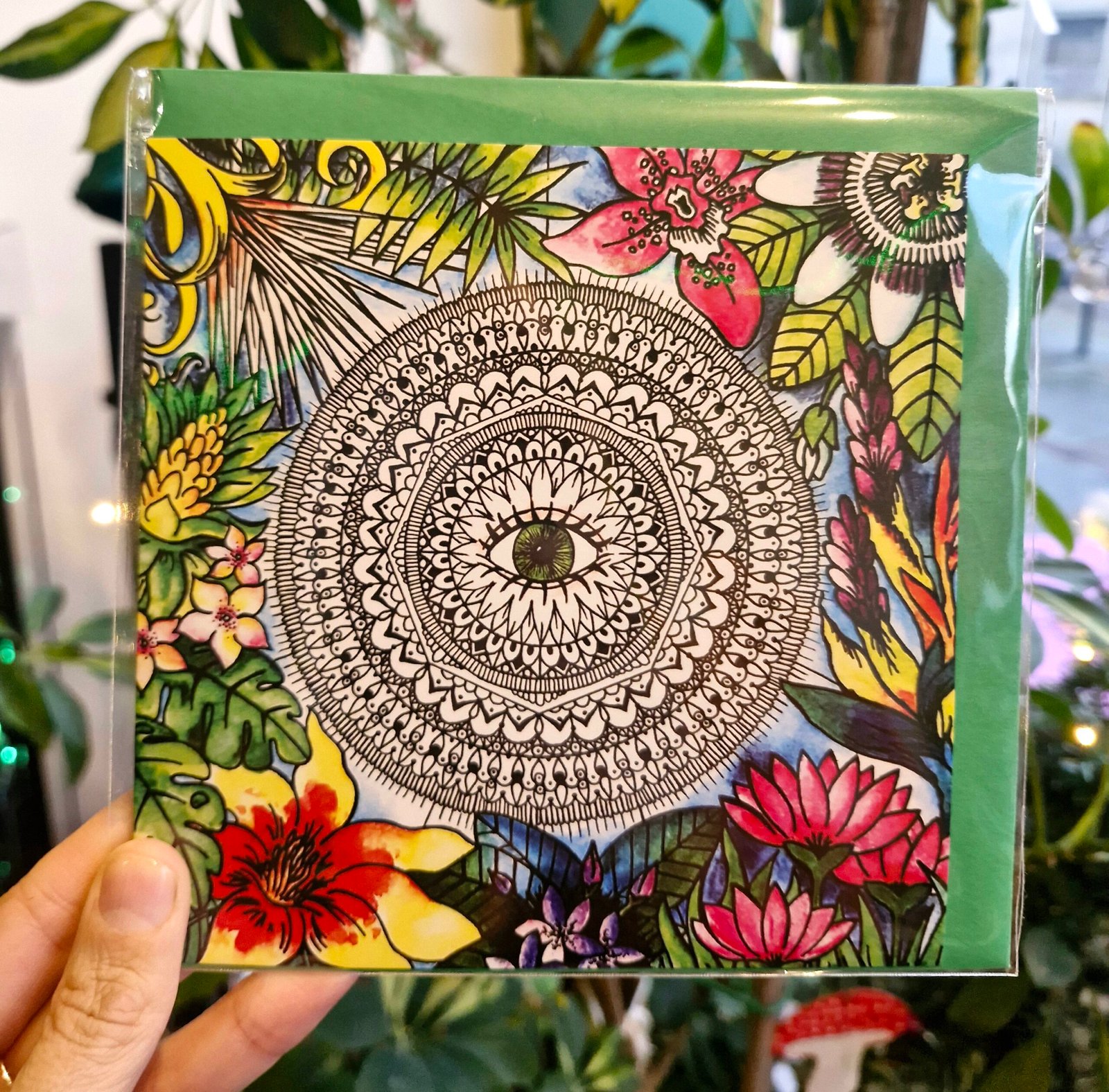 1000035917 tropical eye mandala hippy psychedelic greetings card kelly noble illutration trippy art