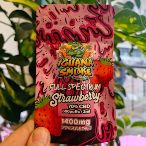 CBD Vape Cartridge Full Spectrum Strawberry 2ml 70% Iguana Smoke