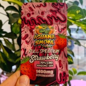 iguana smoke cbd vape cartridge cart full spectrum strawberry anxiety pain relief
