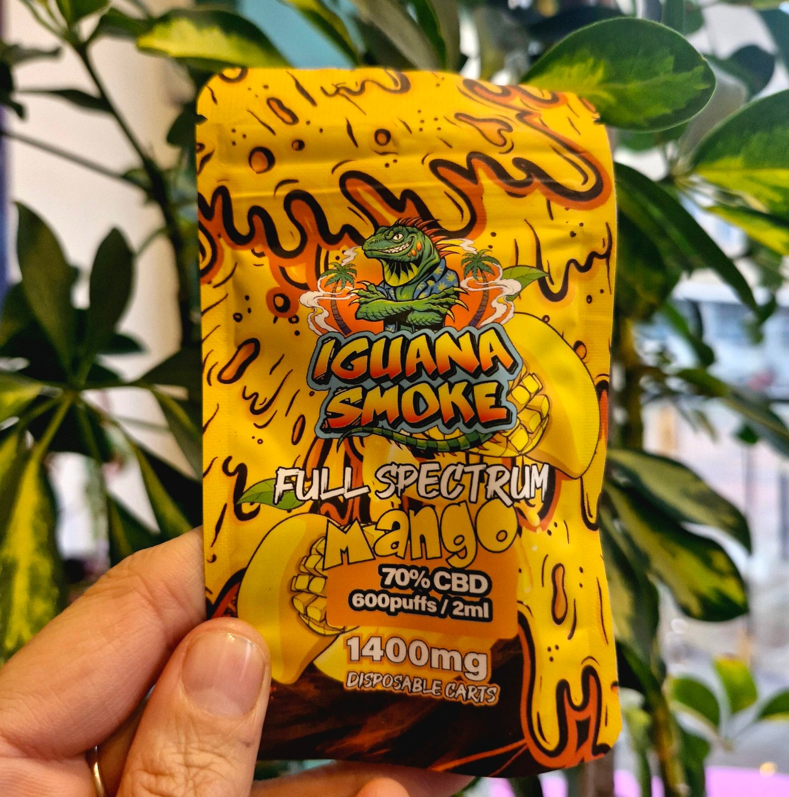iguana smoke cbd vape cart mango og full spectrum anxiety pain relief