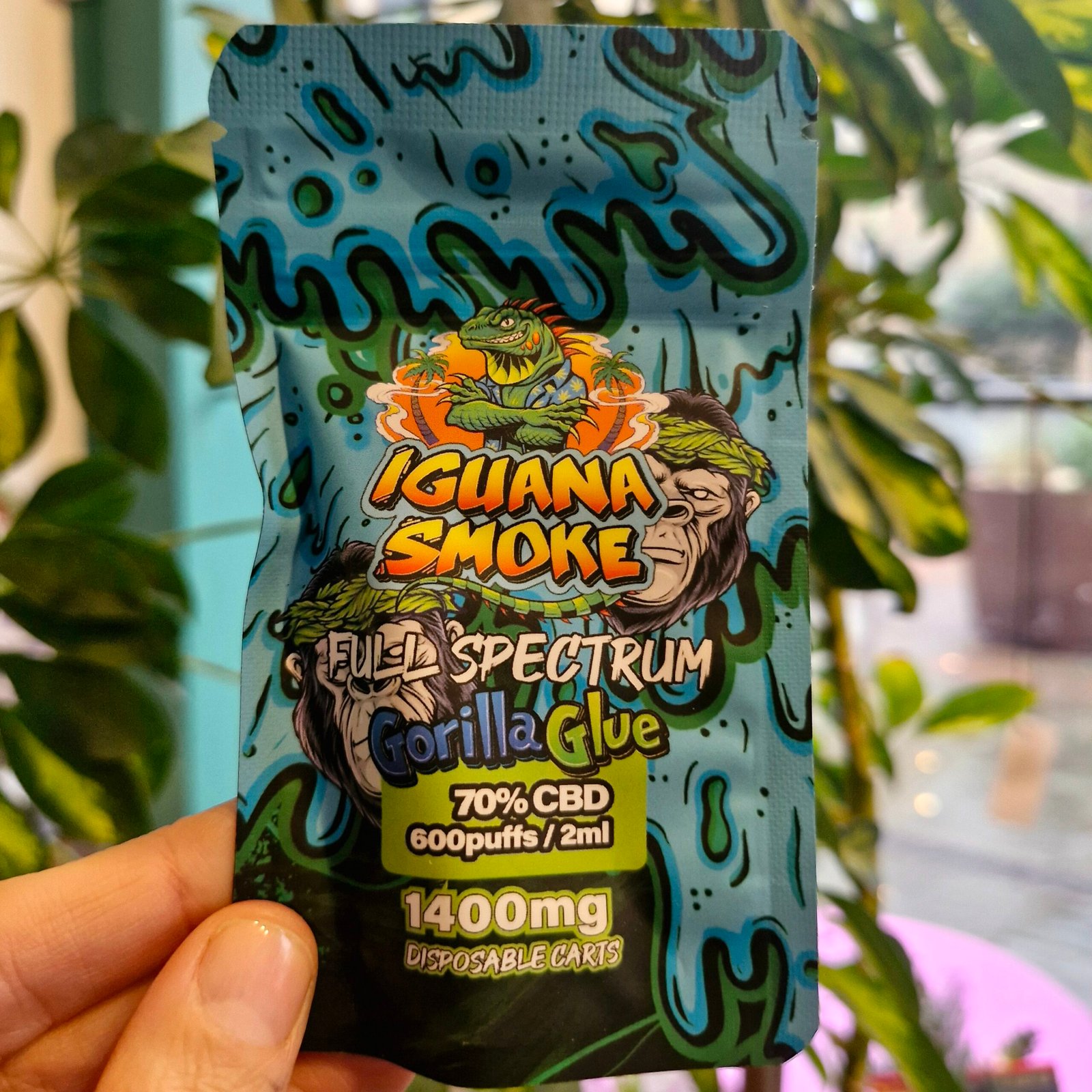 CBD Vape Cartridge Full Spectrum Gorilla Glue 2ml 70% Iguana Smoke gorilla glue iguana smoke cbd full spectrum vape cartridge natural pain anxiety relief