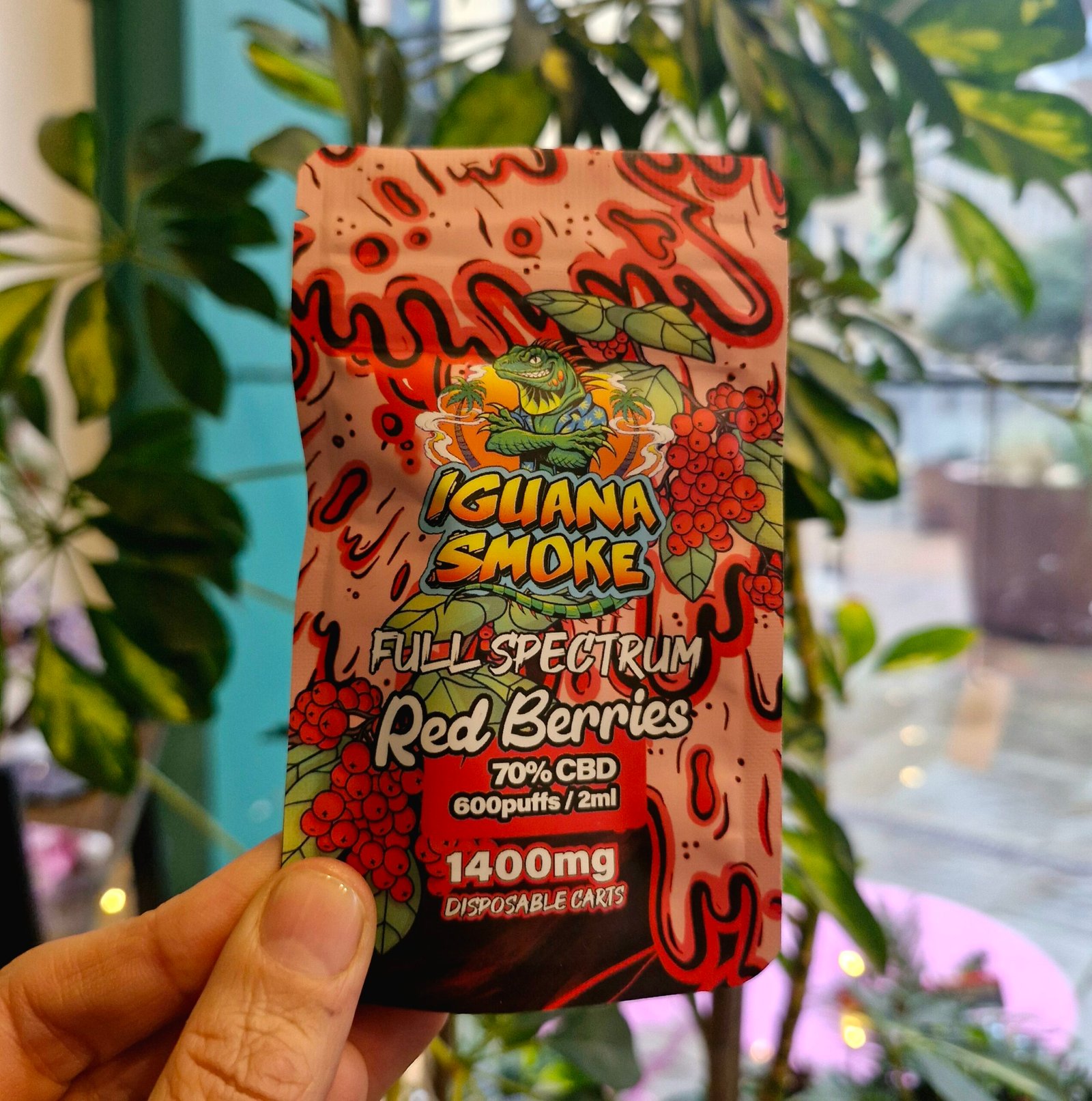 CBD Vape Cartridge Full Spectrum Red Berries 2ml 70% Iguana Smoke red berries cbd vape cartridge iguana smoke full spectrum 1400mg 2ml anxiety relief pain relief natural terpines